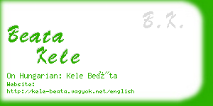 beata kele business card